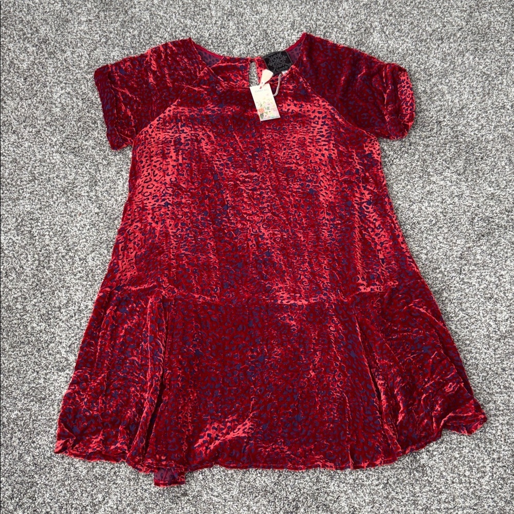 Johnny Was Jade Collection Doris Silk Blend Mini Dress Flare Boho Red Blue - Picture 4 of 11